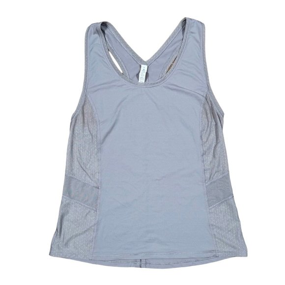 GUC Lululemon Women's Sz 8 Athletic Gray Sleeveless Tank Mesh / Polka Dot Sides - Picture 1 of 7